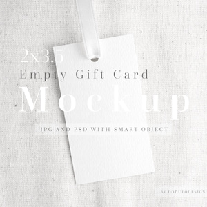 Gift tag mockup, Favori tag mockup, pakketlabel, blanco 2x3,5" label, minimalistische lege witte kaart, mockup voor bruiloftsbriefpapier, branding tag