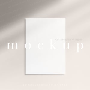 Maquette en papier personnalisable A4, maquette simple affiche neutre moderne, modèle de papier photo pour carte de voeux minimaliste, objet intelligent PSD