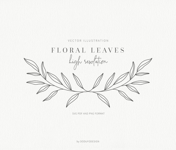 Floral Leaves SVG Floral Frame Leaf Hand Drawn Olive | Etsy