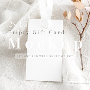 Gift tag mockup, Favori tag mockup, pakketlabel, blanco 2x3,5" label, minimalistische lege witte kaart, mockup voor bruiloftsbriefpapier, branding tag