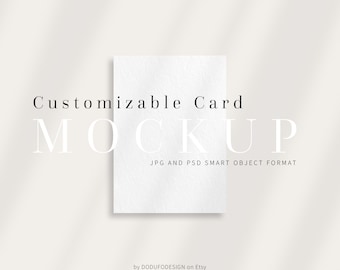 5x7 Card Mockup, Modern Neutral Invitation Template (PSD, JPG)