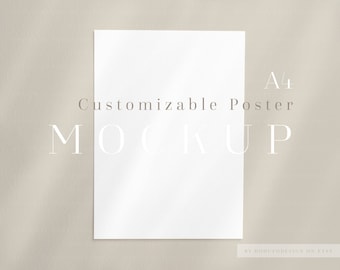 A4 Poster Mockup, Modern Neutral Style (PSD, JPG Digital Download)