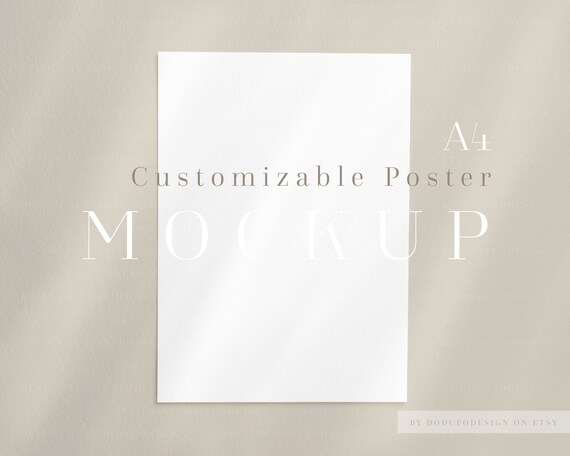 A4 Poster Mockup, Modern Neutral Style (PSD, JPG Digital Download)