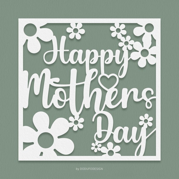 Happy Mothers Day, SVG Cut Files - Vector Files, Cricut, Silhouette, CNC Files Clipart