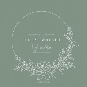 Floral Wreath SVG - Laurel Wreath - Olive Leaf - Floral Frame - Flower - SVG Cut Files - Vector Files - Leaves Clipart - Monogram Wreath
