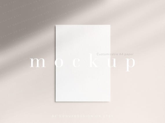 A4 Paper Mockup, Neutral Modern Style, PSD Template (Digital Download)