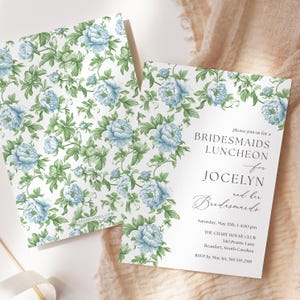 Plantilla de invitación para almuerzo de dama de honor con diseño floral, invitación para dama de honor estilo boho, invitación para almuerzo de novia imprimible, invitación editable, CANVA, C76