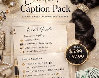 Luxury Captions|30 Instagram Captions|Hair Starter kit|Business Branding