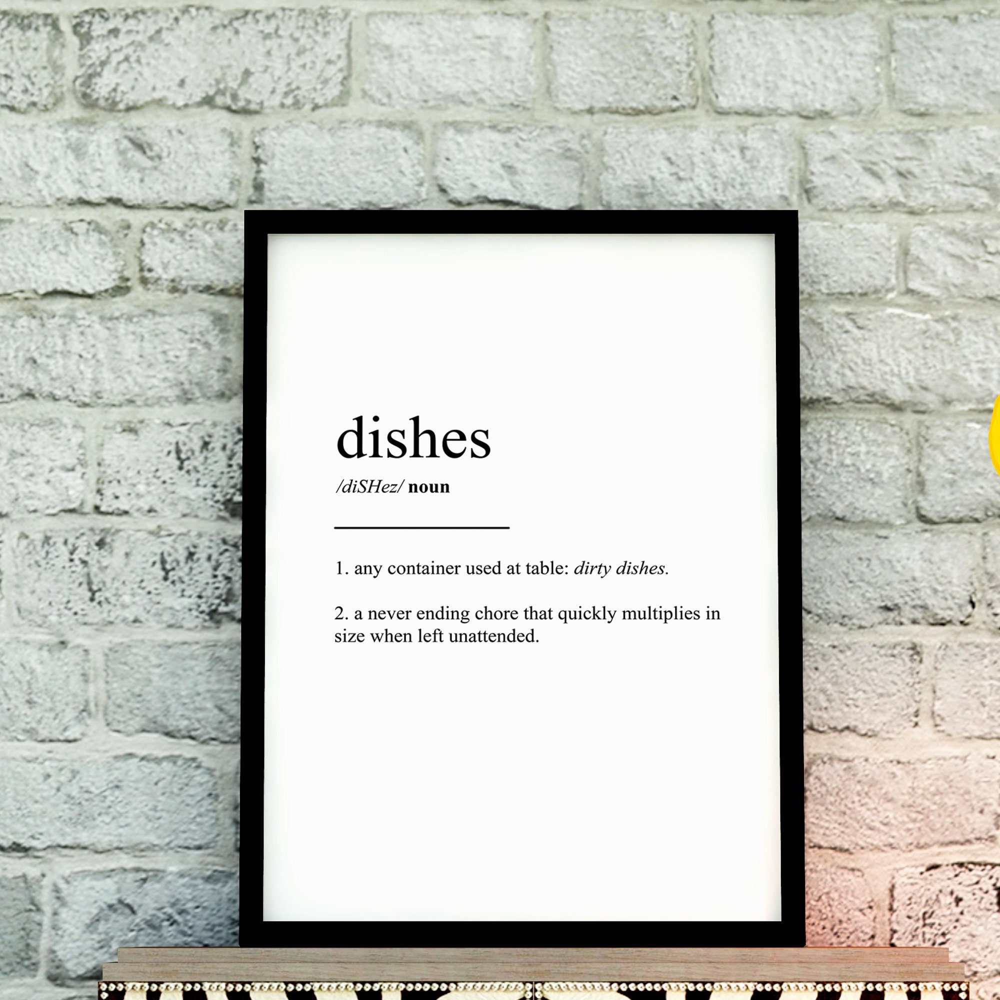 Dishes Definition Printable Wall Art Funny Print Joke Etsy
