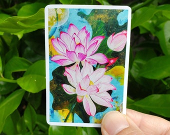 Lotus sticker Zen stickers Zen flower vinyl decals Lotus vinyl decals Floral stickers Waterproof water bottle stickers Vinyl for laptops