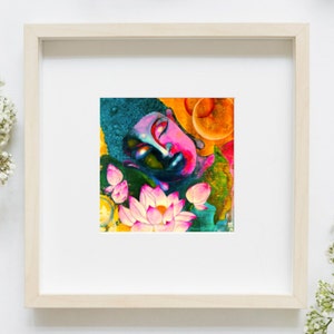 Sleeping buddha giclee art print Original buddha painting art print Art print of original canvas painting Colorful buddha art print Zen art