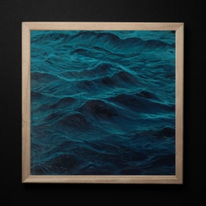 Ocean Waves art print Water giclee print Fine art print Teal blue decors Gift idea office decor Modern art Turquoise painting art prints