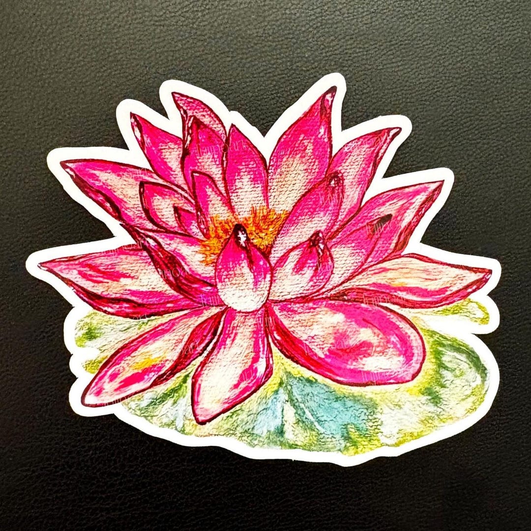 Pink Lotus Vinyl Sticker, Zen Flower Decal - Etsy