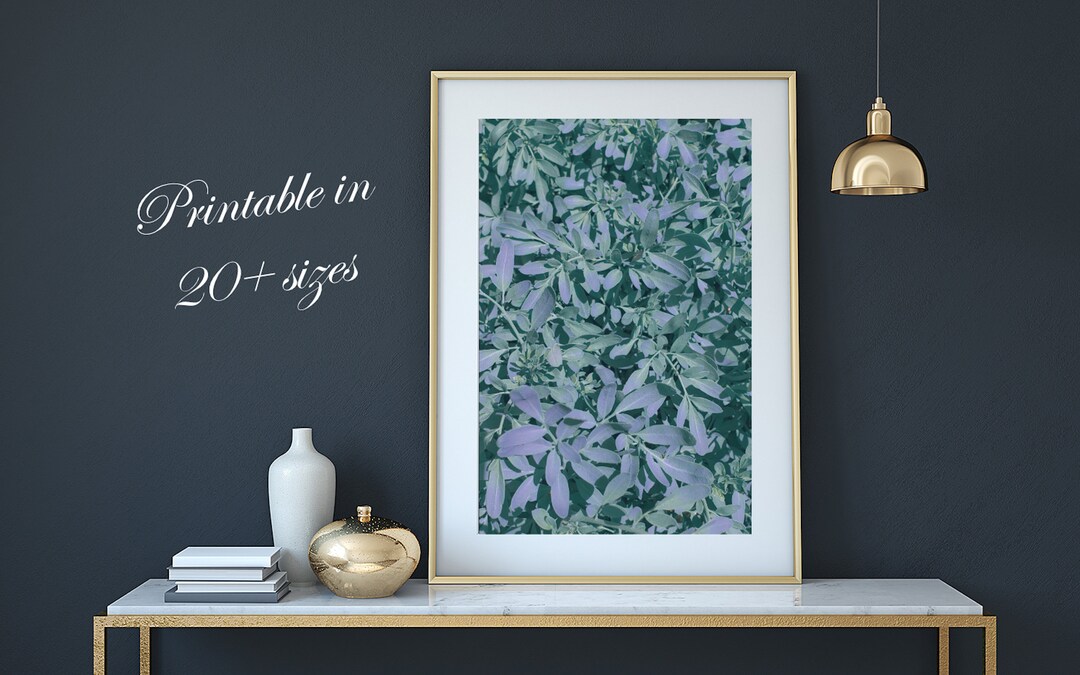 Blue Mint Green Leaves Instant Download Plant Printable Art Boho ...