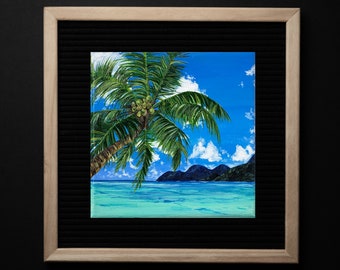 Palm Tree Painting, Palm Tree Painting, Seascape Art