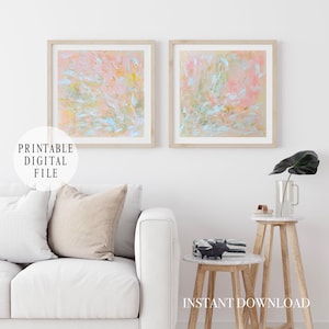 Blush pink abstract digital download, Pink abstract painting printable art, Abstract printable wall art Pink and gold abstract, Digital art