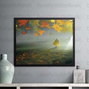 Autumn Nights Print, Fall Art Print, Halloween Digital Wall Art, Fall Instant Download, Autumn Printable Art, Autumn Wall Art,
