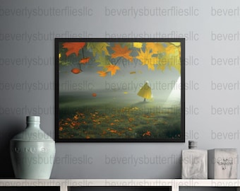 Herfst nachten print, Fall Art Print, Halloween digitale muur kunst, val Instant Download, herfst afdrukbare kunst, herfst kunst aan de muur,