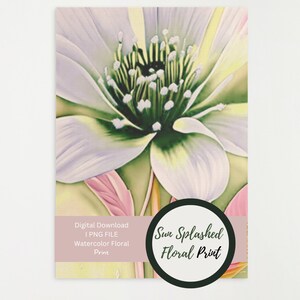 Water Color Digital Art, Floral Art, Floral Print
