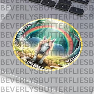 Pegatinas redondas de vinilo de unicornio, pegatinas de unicornio bebé, etiquetas de unicornio, pegatinas para diario, pegatinas para álbumes de recortes, regalos de fiesta, pegatinas de cumpleaños