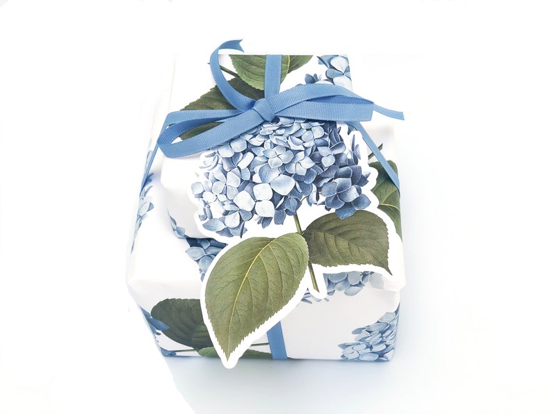 Blue Hydrangea Wrapping Paper Chinoiserie Gift Wrap | Etsy