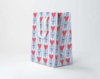 Valentines Gift Bag: Rose Heart Bridesmaid Favor