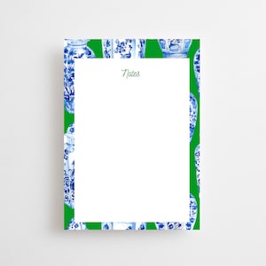 Chinoiserie-kladblok | Preppy Kladblok | Gepersonaliseerde briefpapier | Gepersonaliseerde Kladblok Docent| Chinoiserie-kladblok |