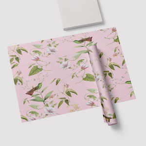 Chinoiserie Bird Paper Placemat Pad - Pink | Bridal Placemats | Wedding Table Decor | Diposable Placemat