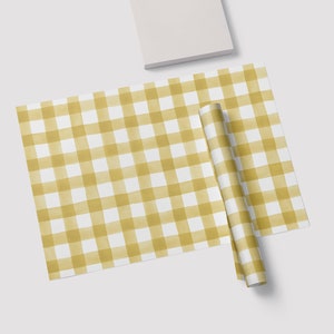 Yellow Gingham Paper Placemat Pad Spring Placemats Disposable Placemat Pad Spring Table Decor image 1