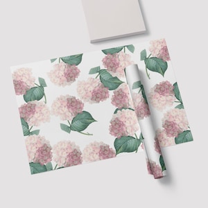 Pink Hydrangea Paper Placemat Pad | Spring Placemats | Disposable Placemat Pad | Spring Table Decor