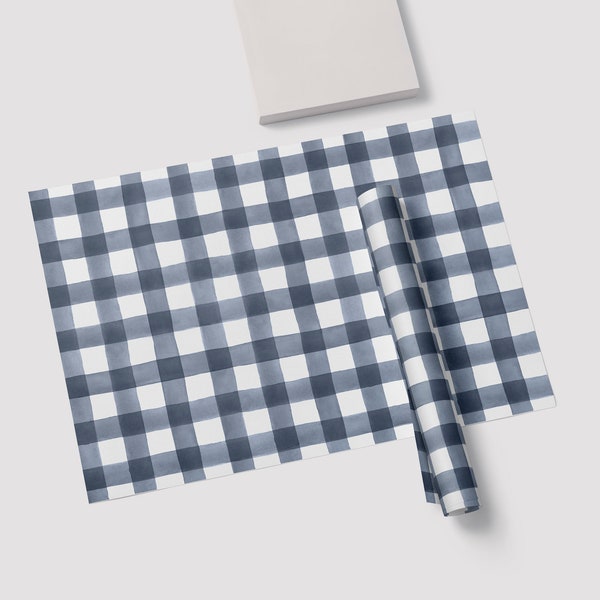 Navy Gingham Paper Placemat Pad | Spring Placemats | Easter Table Decor | Spring Table Decor