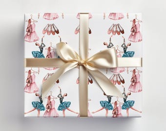 Ballerina Gift Wrap - (Teal Tutu)