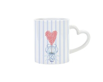 Chinoiserie Heart Handle Coffee Mug: Valentine's Gift