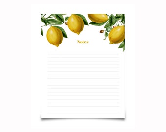 Groot gepersonaliseerd notitieblok | Aangepast notitieblok | Gepersonaliseerde briefpapier | Personaliseer Kladblok leraar | Citroen notitieblok |