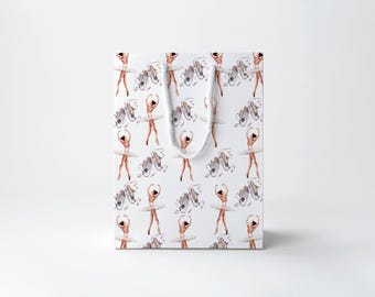 Ballerina Gift Bag - Ballet-Themed Gift Bag - Delicate Ballerinas Gift Bag - Dance Enthusiasts Gift - Sophisticated Gift For Dancers