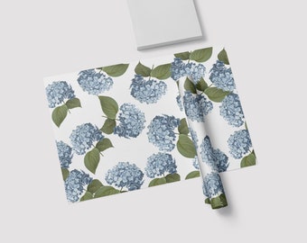 Blue Hydrangea Paper Placemat Pad | Spring Placemats | Easter Table Decor | Spring Table Decor