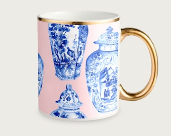 Pink Ginger Jar Coffee Mug | Mother's Day Mug