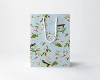 Blue Chinoiserie Bird Gift Bag