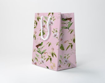 Pink Chinoiserie Bird Gift Bag