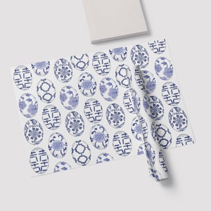 Chinoiserie Egg Papier Tischset Pad | Frühlings-Tischsets | Ostertischdeko