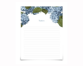 Large Personalized Notepad | Custom Notepad | Personalized Stationery | Personalized Notepad Teacher|  Hydrangea Notepad |