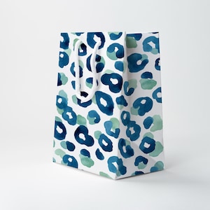 Blue Leopard Gift Bag - Birthday Gift, Christmas Gift, Holiday Gift