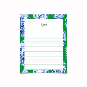 Groot gepersonaliseerd notitieblok | Aangepast notitieblok | Gepersonaliseerde briefpapier | Gepersonaliseerde Kladblok Docent| Chinoiserie-kladblok |