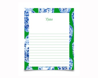 Large Personalized Notepad | Custom Notepad | Personalized Stationery | Personalized Notepad Teacher| Chinoiserie Notepad |