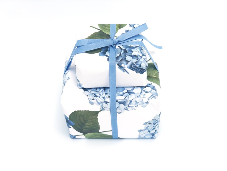 Blue Hydrangea Wrapping Paper Chinoiserie Gift Wrap | Etsy