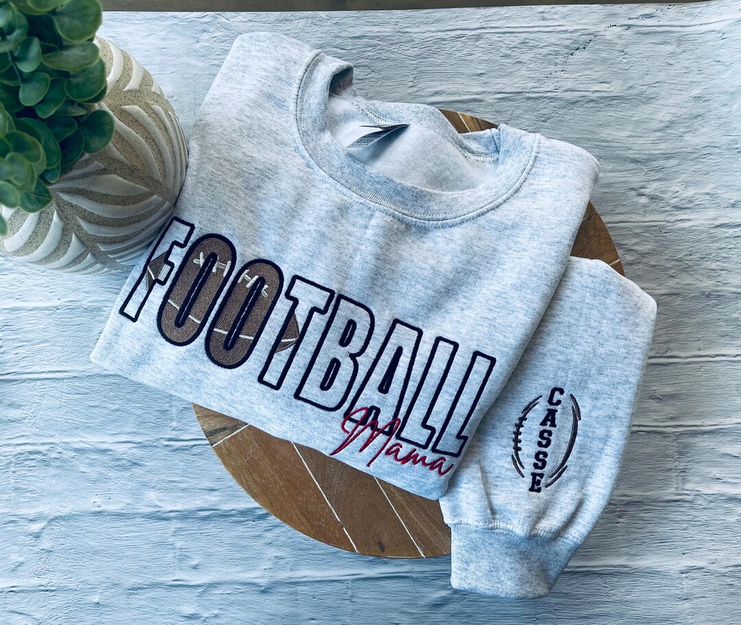 Football Mama Sweatshirt Embroidered Mom Sweatshirt Football Mom Shirt ...