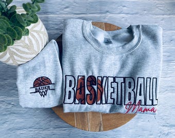 Basketball Mama Sweatshirt | Embroidered Mom Sweatshirt | Basketball Mom Shirt | Personalized Basketballball Sweatshirt | Basketball Hoodie