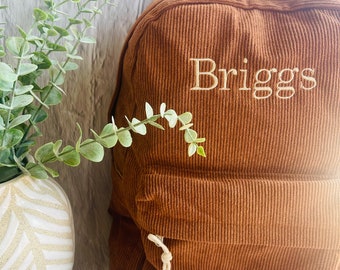 Personalized Name Backpack | Embroidered Backpack | Kids Backpack | Kids Name Backpack | Corduroy Backpack | Back To School