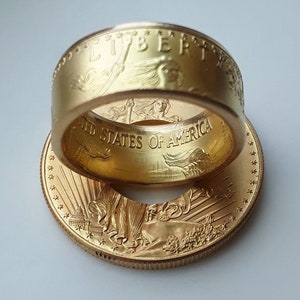 Gold Coin Ring From 22K. 1 Oz. Gold Eagle - Etsy