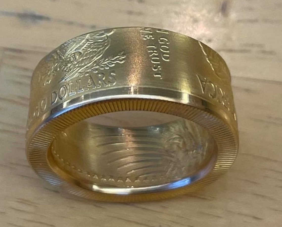 Gold Coin Ring From 22K 1 Oz Gold Eagle Coin Etsy